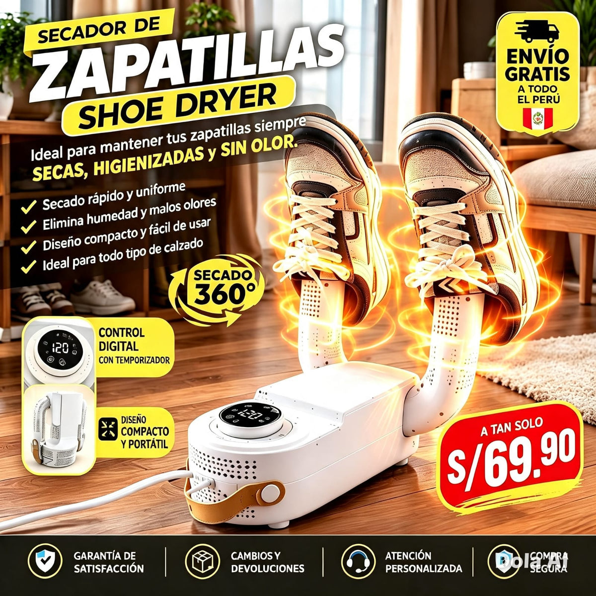 COMBO  SECADORA PORTATIL DE ROPA+ZAPATILLAS (Tambien puedes pedir por unidad)👈VER FLAYER