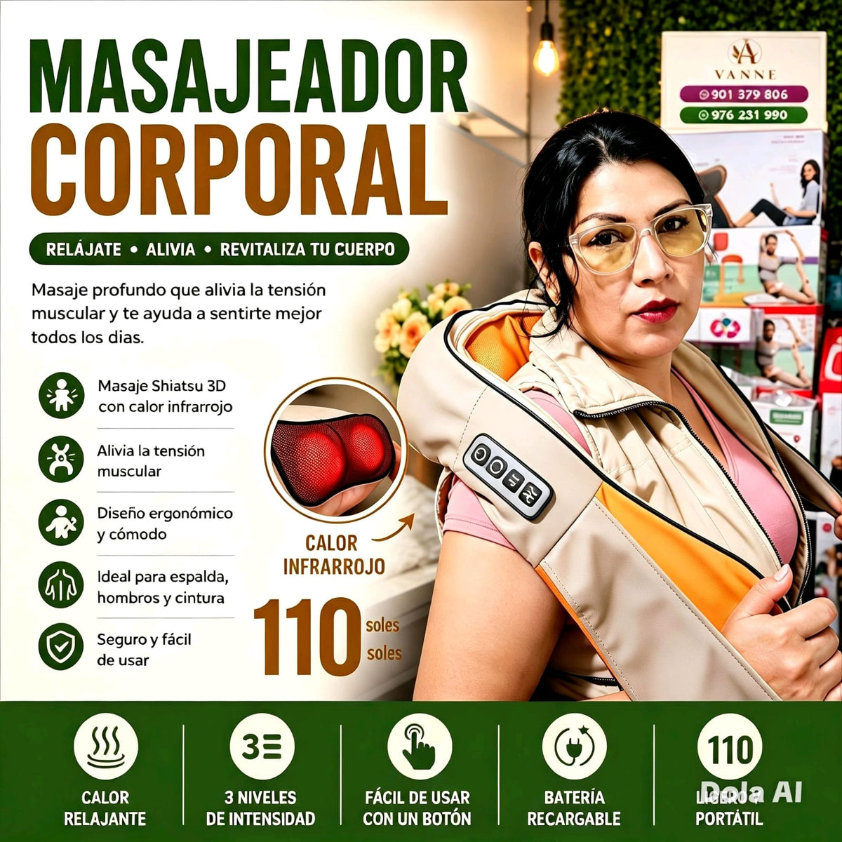 COMBO DE MASAJEADORES PREMIUM: CUERPO, CUELLO, PIES Y CABEZA+🔥CALOR INFRAROJO🔥TAMBIEN PUEDES LLEVARTE POR UNIDAD👈VER FLAYER